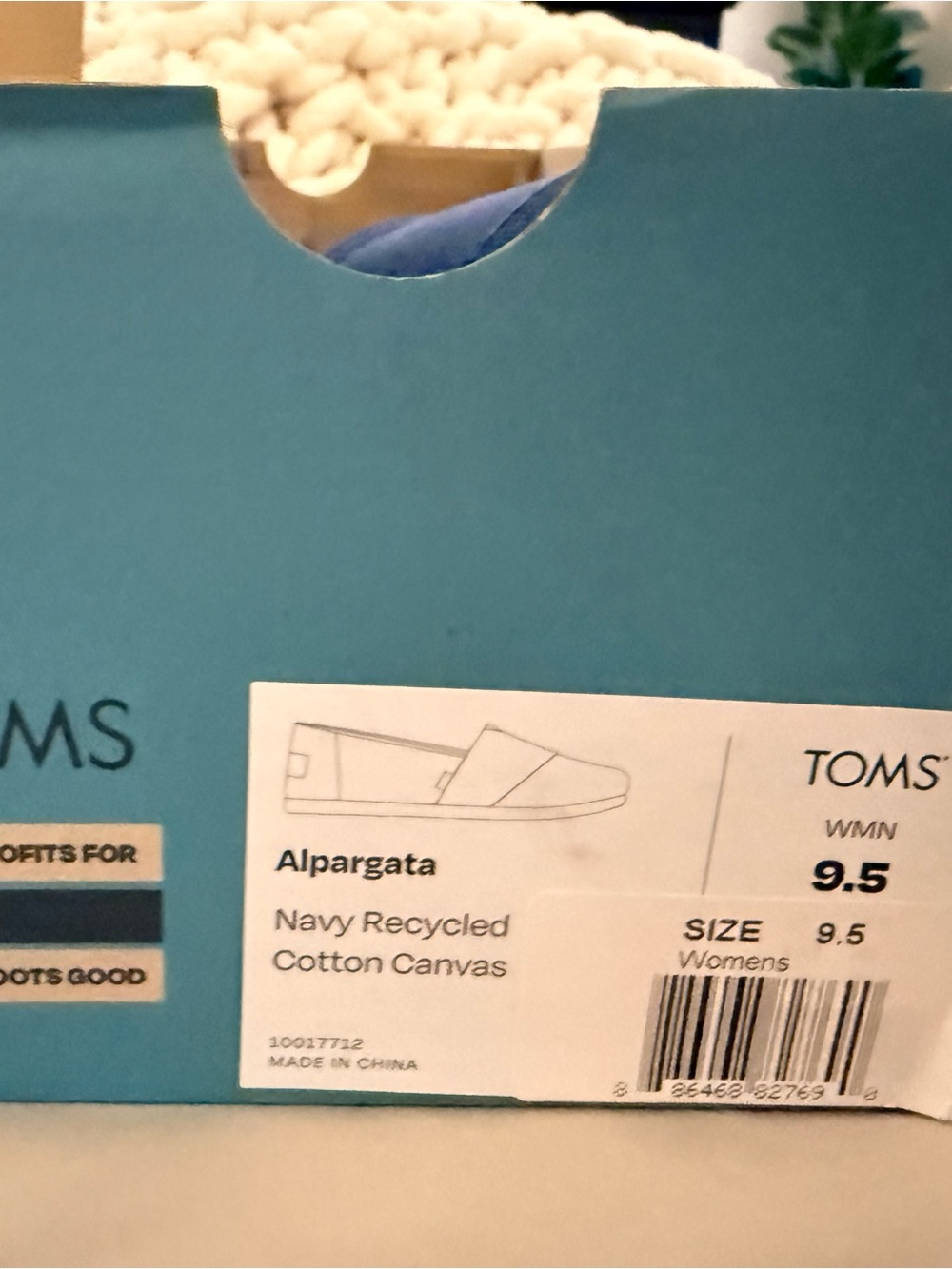 TOMS Alpargata Women’s Navy Canvas Slip On Shoes Size 9.5 - Picture 8 of 10